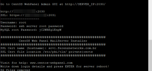 Tela SSH - CWP Panel